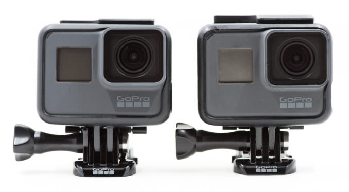 GoPro HERO6 Black vs HERO5 Black standing side by side