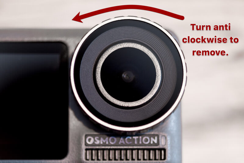 DJI Osmo Action Rotation Lens to Remove