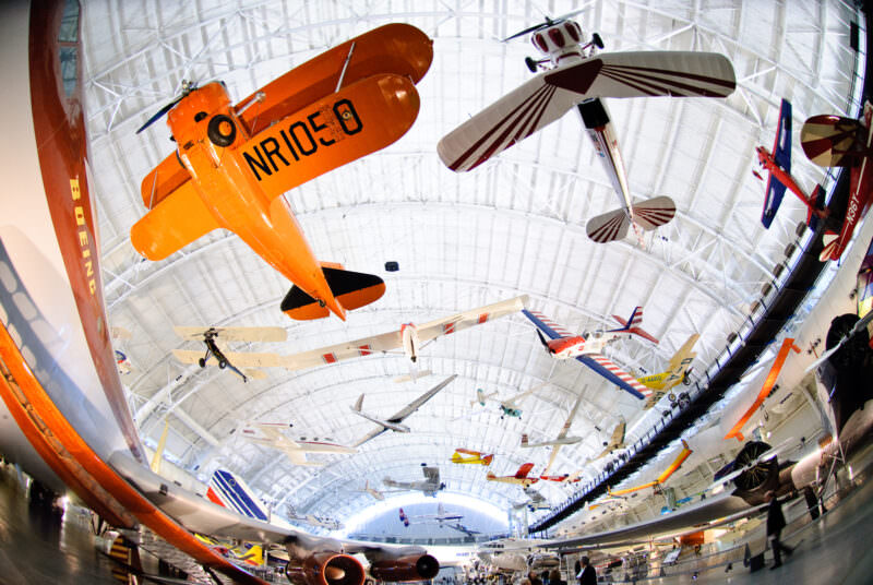 Planes on Display at Smithsonian Air and Space Museum