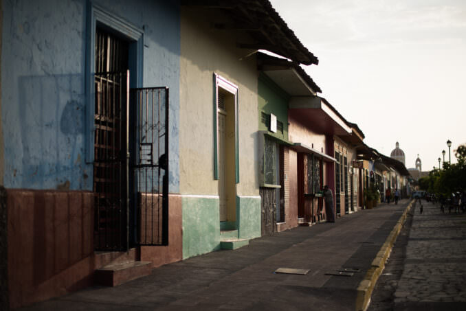 Calle La Calzada Colorful Spanish Colonial Architecture Granada Nicaragua