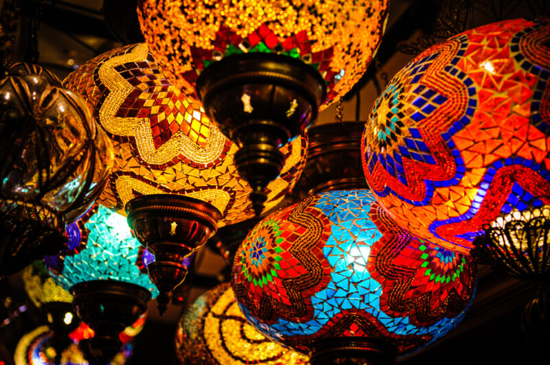 Grand Bazaar Hanging Lights Istanbul Turkey