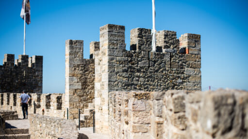 Sao Jorge Castle 14th Century Walls Lisbon Portugal