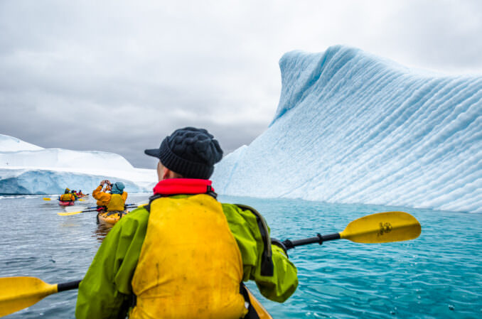 Kayaking Among Icebergs Melchior Islands Antarctica