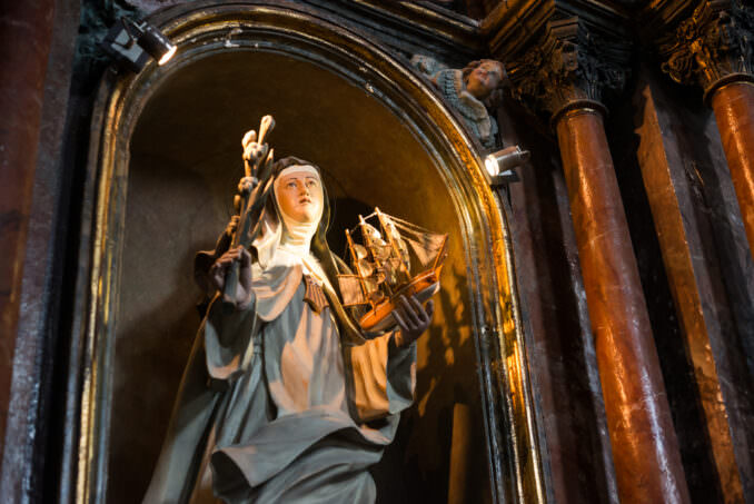 Maria de Cervello Statue Patron Saint of Sailors Our Lady of Mercy Church Panama City