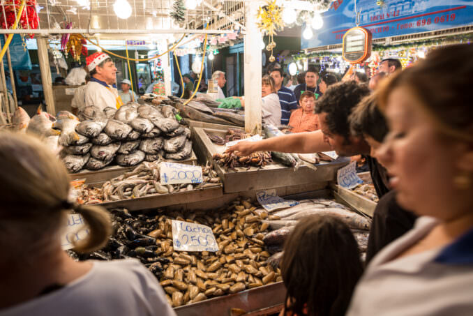 Mercado Central Seafood Display Santiago Chile