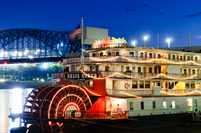 Delta Queen at night