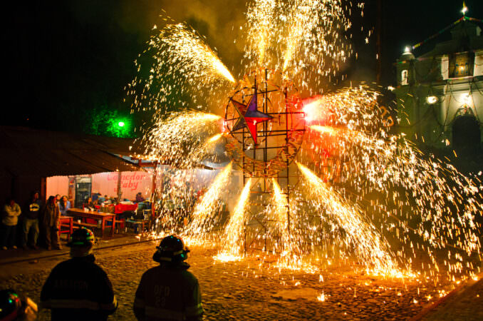 Fireworks in Chichicastenango Guatemala