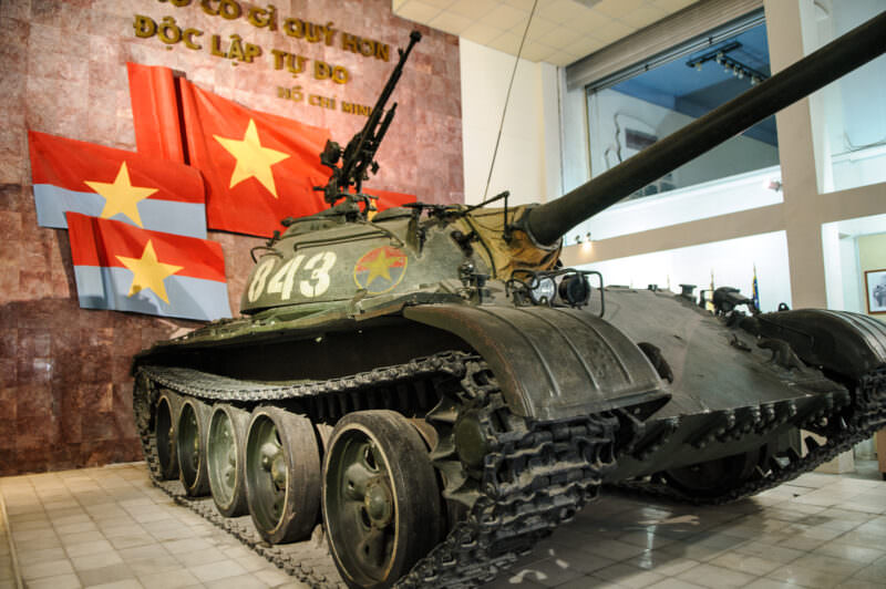 Soviet T54 Tank 843 Military History Museum Revolutionary Flags Hanoi Vietnam