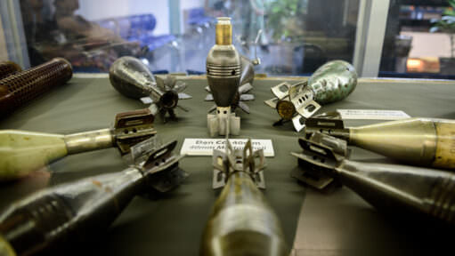 War Remnants Museum 40mm Mortar Shells Display Ho Chi Minh City Vietnam