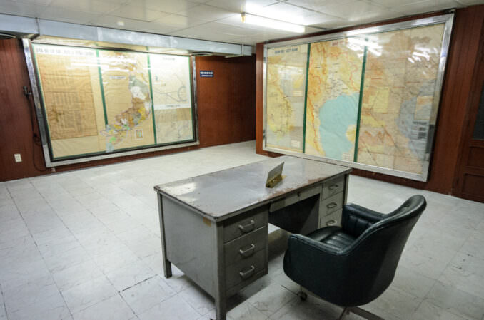 Reunification Palace Bunker Steel Desk Tactical Maps Ho Chi Minh City Vietnam