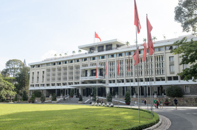 Reunification Palace Modernist Facade Ho Chi Minh City Vietnam