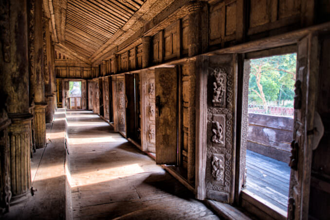 Shwenandaw Monastery Interior Corridor Mandalay Myanmar