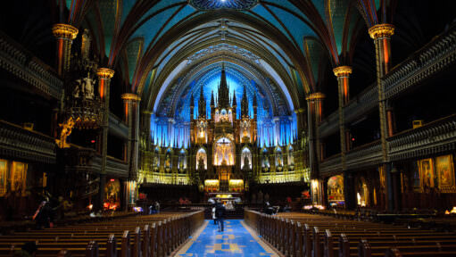 Notre Dame Basilica Gothic Revival Interior Montreal Canada