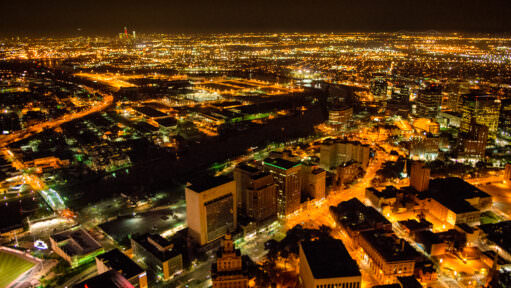 Downtown Newark Aerial Night View New Jersey