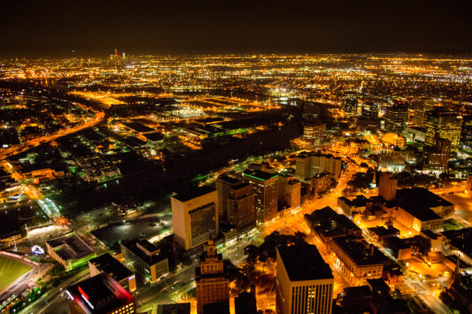 Downtown Newark Aerial Night View New Jersey