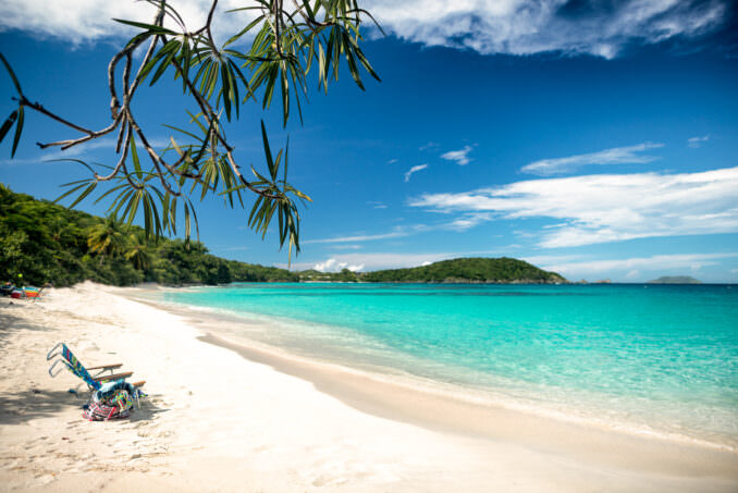 Sandy Beach of Hawksnest Bay St John US Virgin Islands