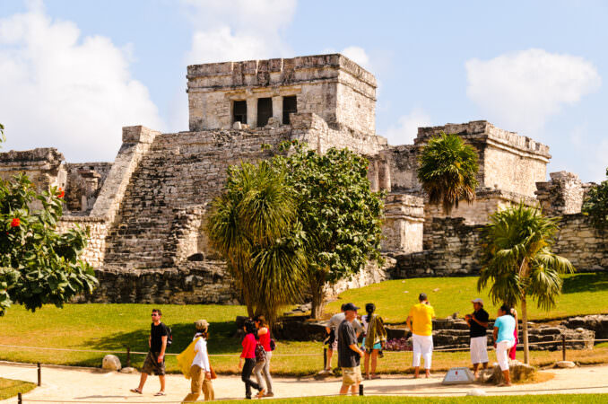 Tulum Archaeological Site El Castillo Pyramid Tulum Mexico