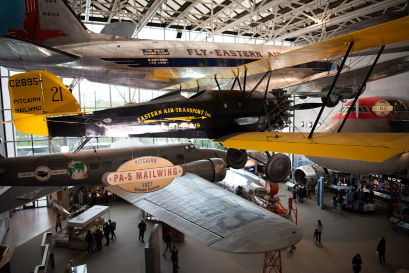 Planes at the Smithsonian National Air and Space Museum in Washington DC
