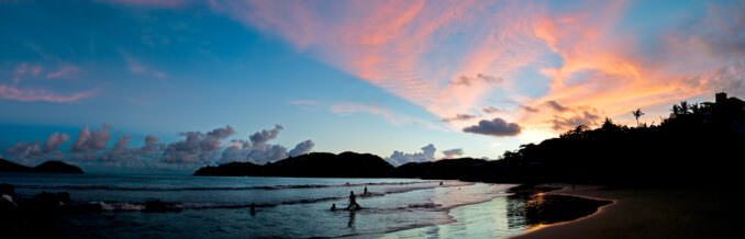 Playa La Ropa Beach Zihuatanejo Sunset Panorama