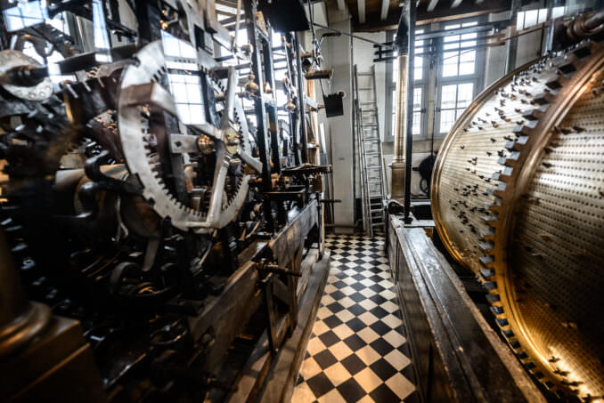 Belfry Carillon Mechanical System Bruges Belgium