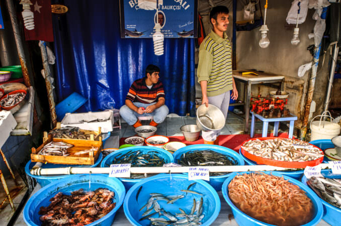 Karakoy Fish Market Seafood Display Istanbul