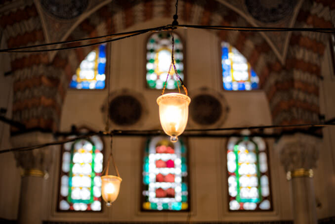 Hagia Sophia Tomb of Sultan Murad III Interior Stained Glass Istanbul Turkey