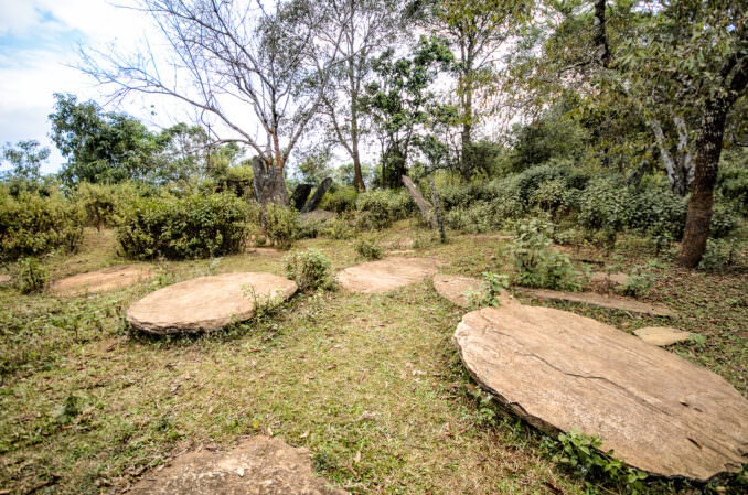 Hintang Megalithic Round Stone Covers Menhirs Sam Neua Laos