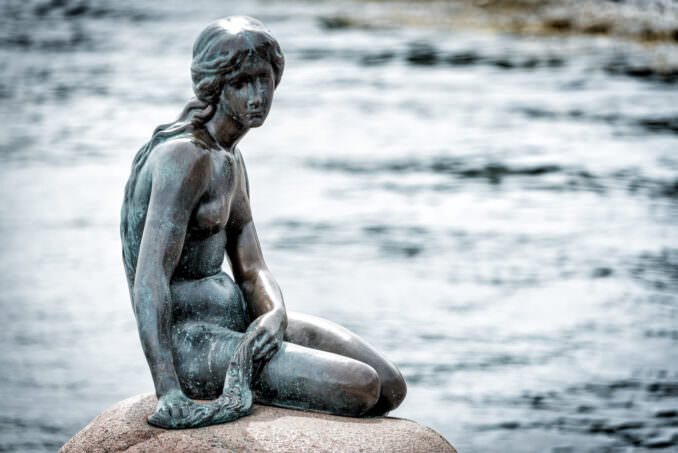 Little Mermaid Statue Bronze Copenhagen Denmark