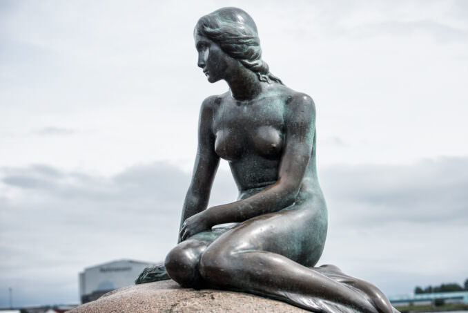 The Little Mermaid Statue Bronze Copenhagen Denmark