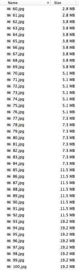 Lightroom JPG Export Quality Settings Test