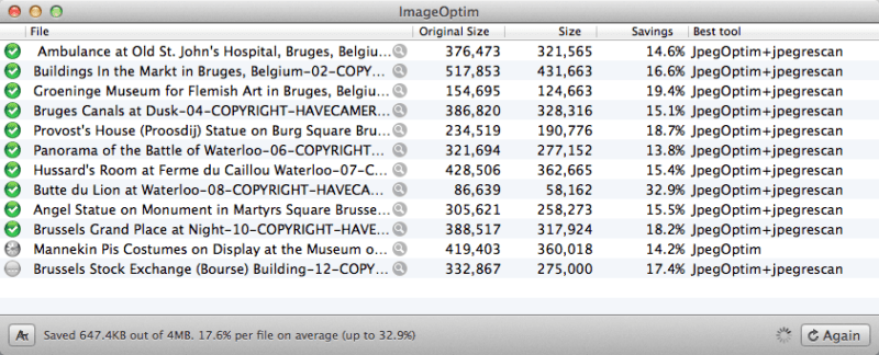 Screenshot of Using ImageOptim with Adobe Lightroom Classic