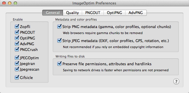 Screenshot of Using ImageOptim with Adobe Lightroom Classic