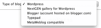 Screenshot of media library type selection for LR/Blog / Publishing Photos from Lightroom to Wordpress