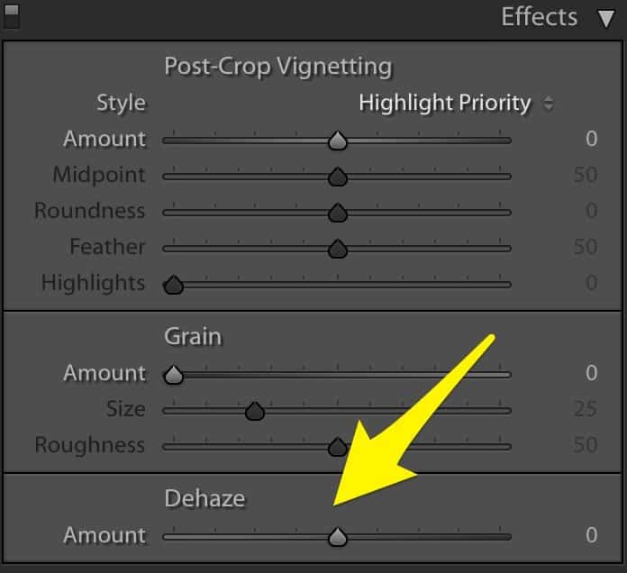 dehaze slider