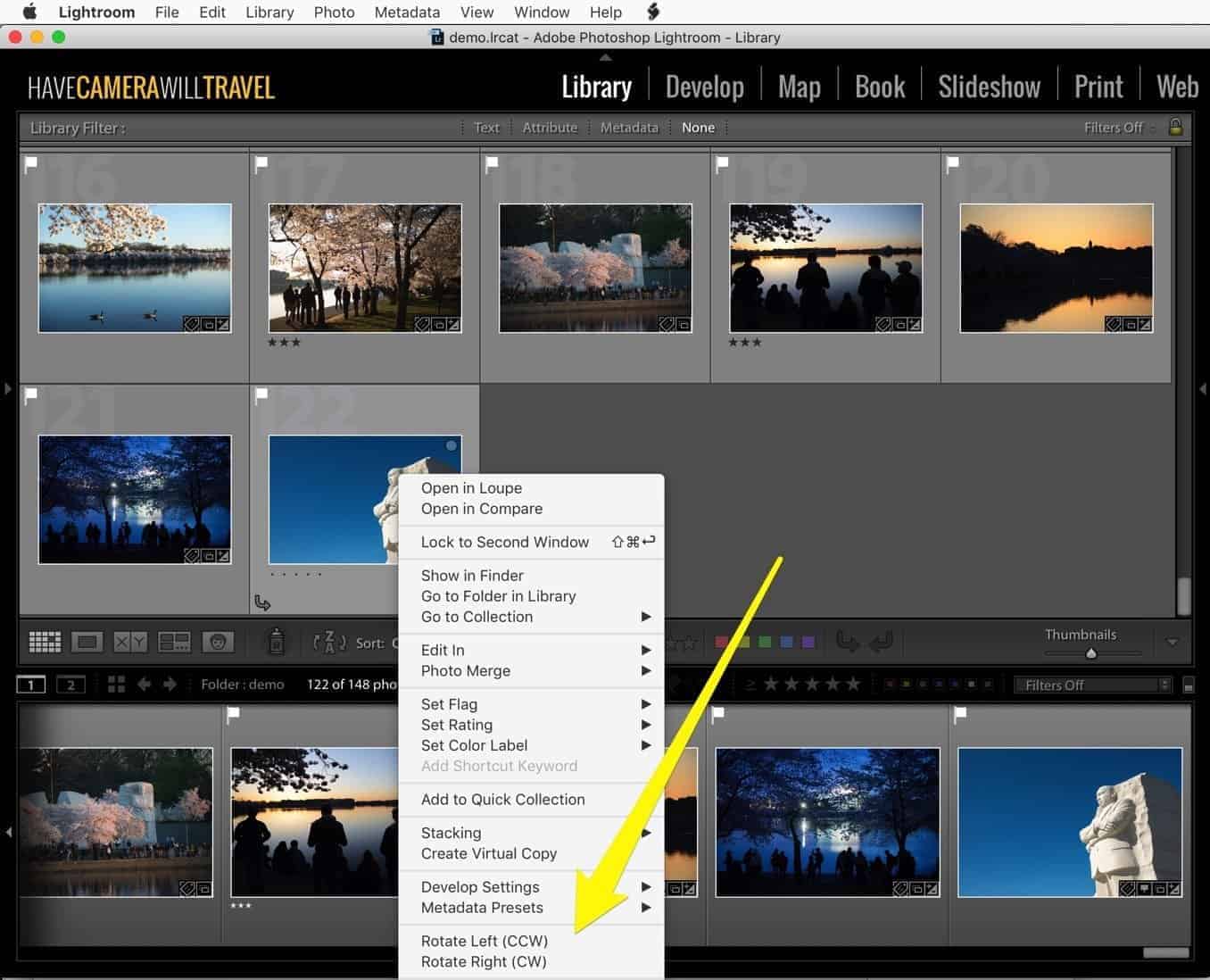 Lightroom Flip Library Grid RightClick