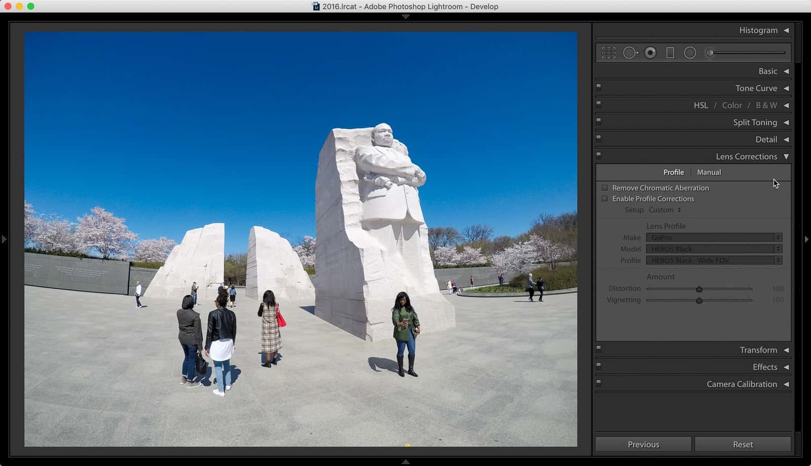 Lightroom GoPro HERO5 Profile Corrections Open