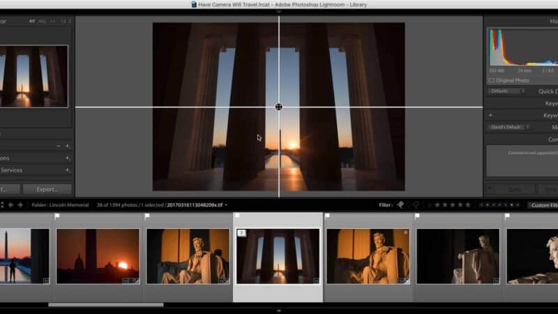 How to Use Lightroom's Loupe Overlay Guides to Align a Spot or Vertical or Horizontal Lines