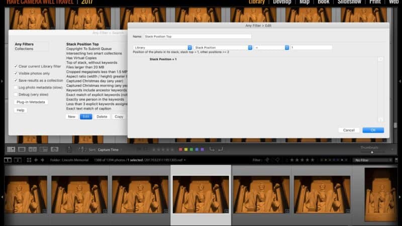 How to Filter Photos by Stack Position in Lightroom Classic