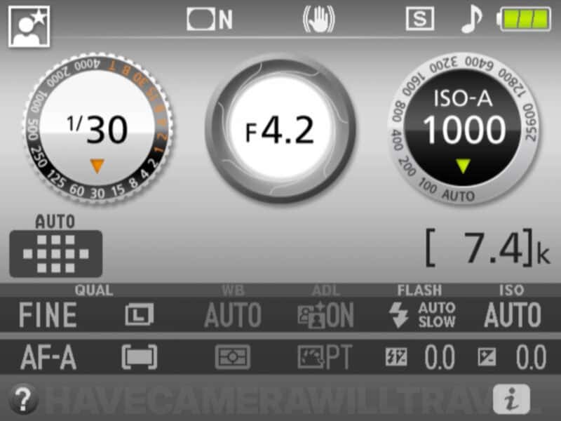 Nikon D3400 example screenshot
