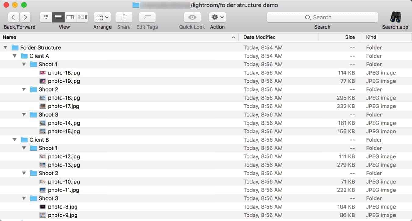 Lightroom Folder Publish.jpeg Screenshot of Lightroom Folder Publish Results