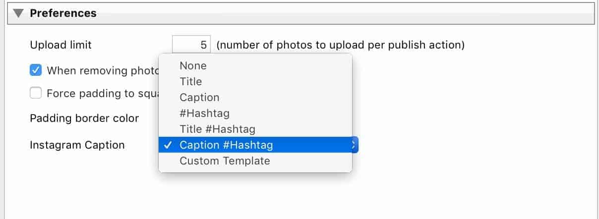 Lightroom LR/Instagram Publish Service Caption Builder
