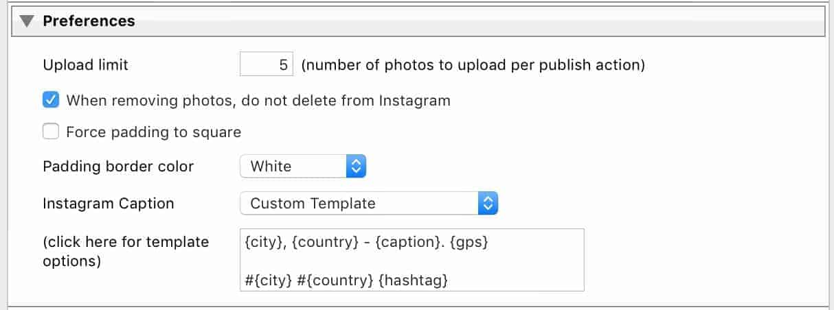 Lightroom LR/Instagram Publish Service Caption Builder Custom Location