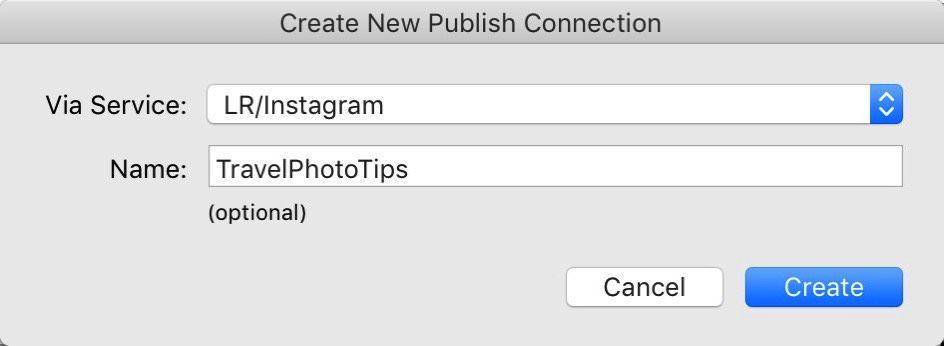 Lightroom LR/Instagram Publish Service Create