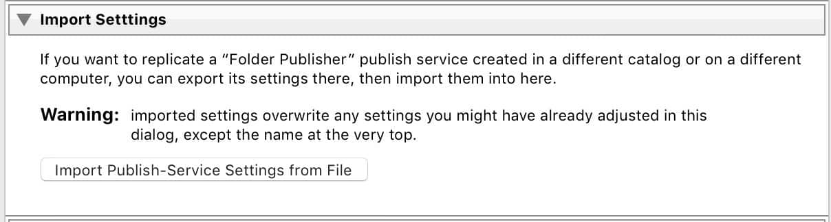 Lightroom Publish Folder.jpeg Lightroom Publish Folder Settings Import
