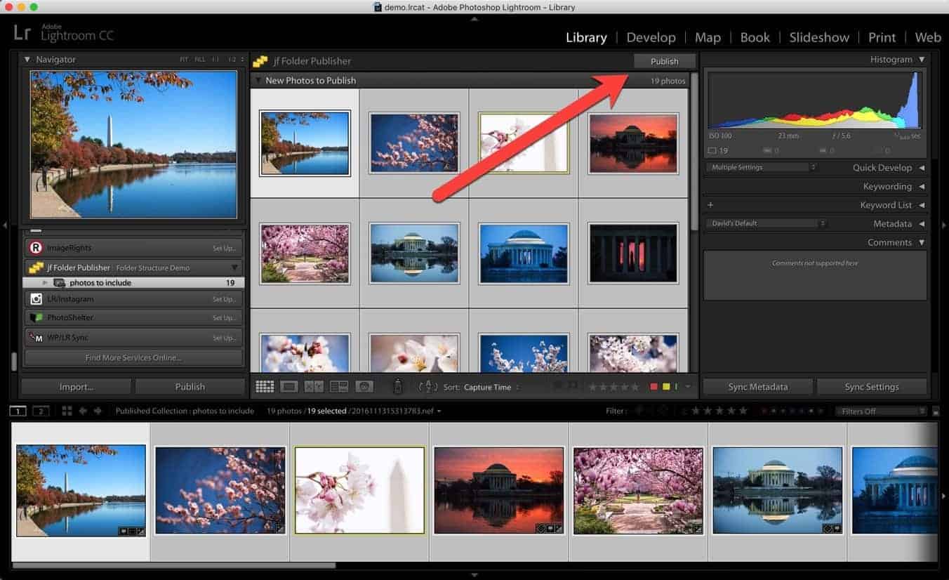 Lightroom Publish Folder Main Panel.jpeg Screenshot of Lightroom Publish Folder Main Panel