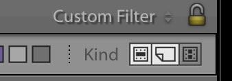 Screenshot of Lightroom Classic filtering from attribute virtual copy to separate from master originals