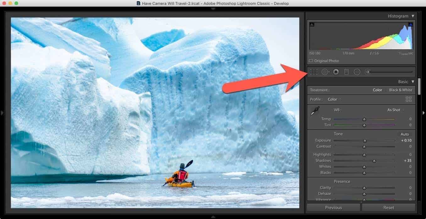 Lightroom crop tool