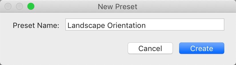 Naming the filter preset