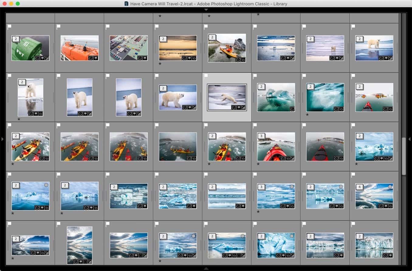 Selecting a batch of images in Lightroom Library