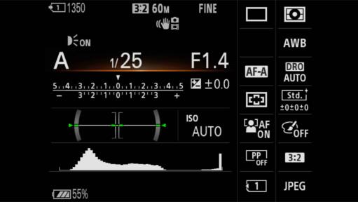 Sony A7R IV On Screen Information Display 1